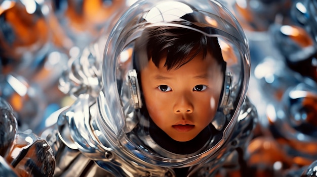 Free photo futuristic fantasy portrait with costume