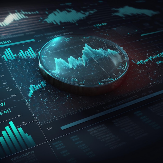 Futuristic finance digital market graph user interface with diagram Technology hud graphic concept