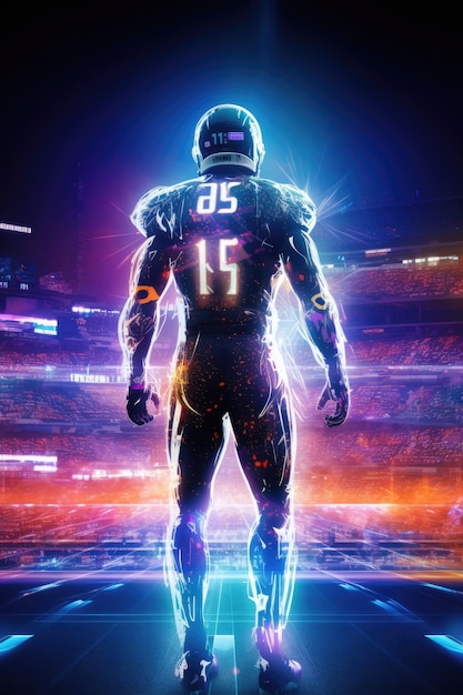 Free photo futuristic football game player