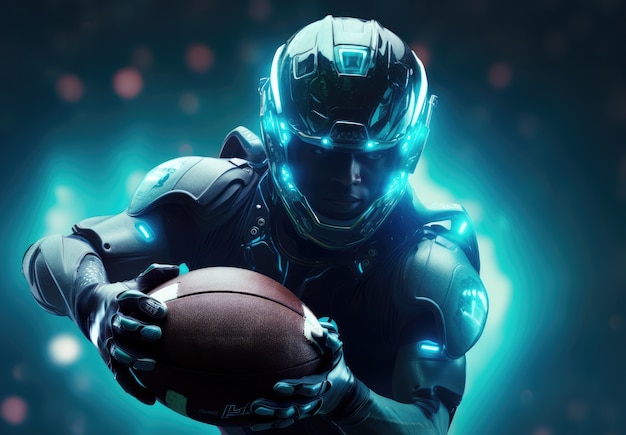 Free photo futuristic football game player