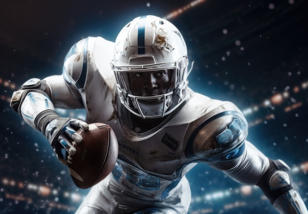 Futuristic football game player