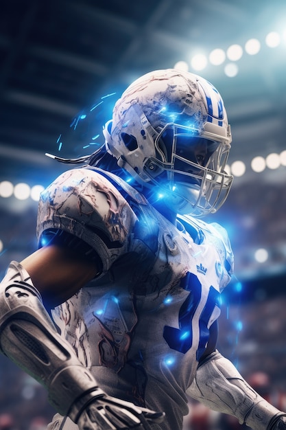 Free photo futuristic football game player