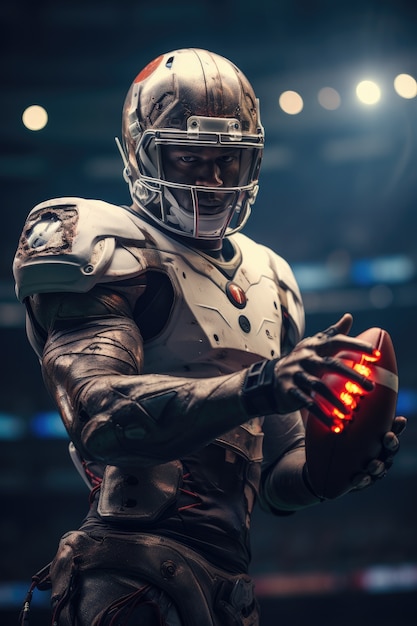 Free photo futuristic football game player