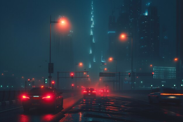 Futuristic landscape of dubai