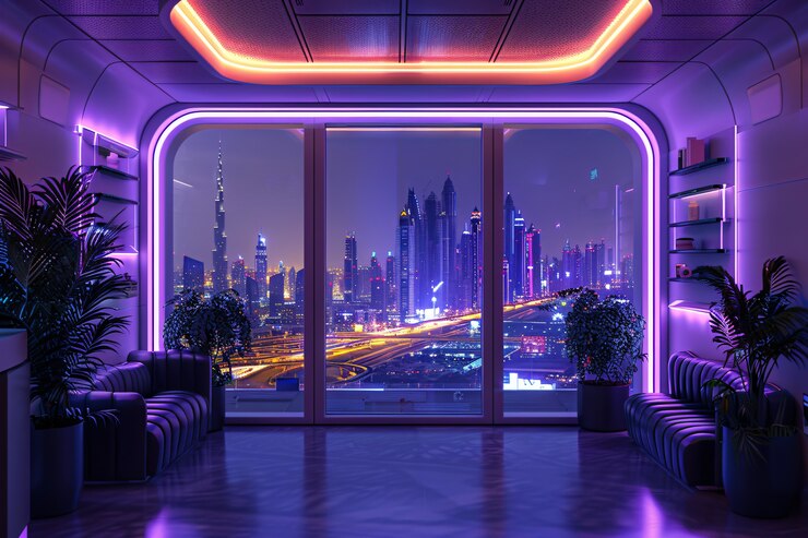 Free Photo futuristic landscape of dubai