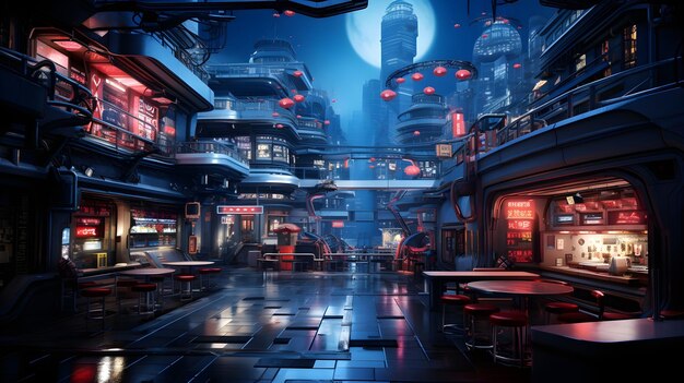 futuristic metaverse city