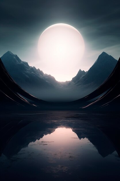 Futuristic moon background