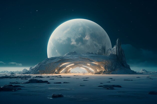 Futuristic moon background