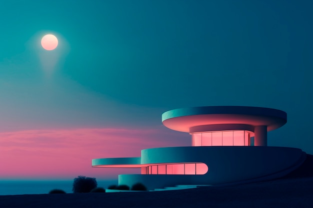 Free photo futuristic moon background