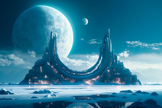 Futuristic moon background