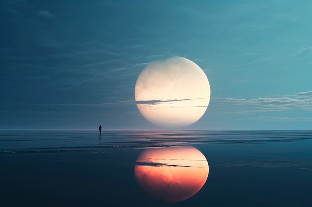 Futuristic moon background