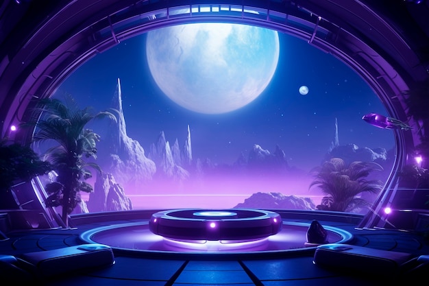 Futuristic moon background