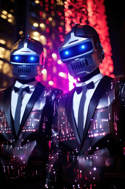 Futuristic new year's eve celebration