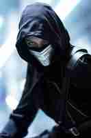 Free photo futuristic ninja digital art