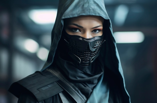 Free photo futuristic ninja digital art