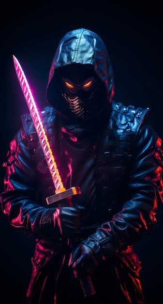 Free photo futuristic ninja digital art