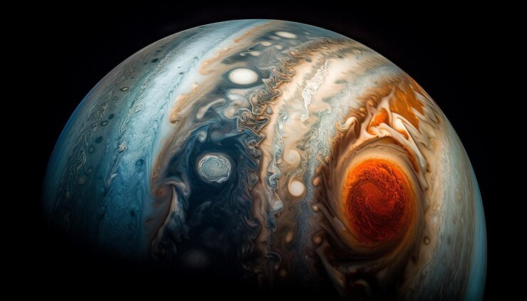 Free Photo futuristic planet orbits galaxy animals thrive in space generated by ai