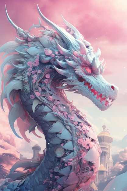 Free photo futuristic representation of dragon creature