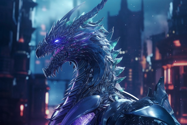 Free photo futuristic representation of dragon creature