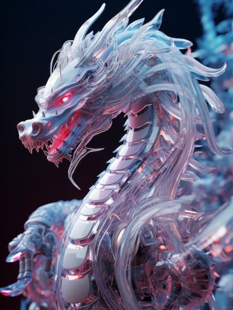 Futuristic representation of dragon creature