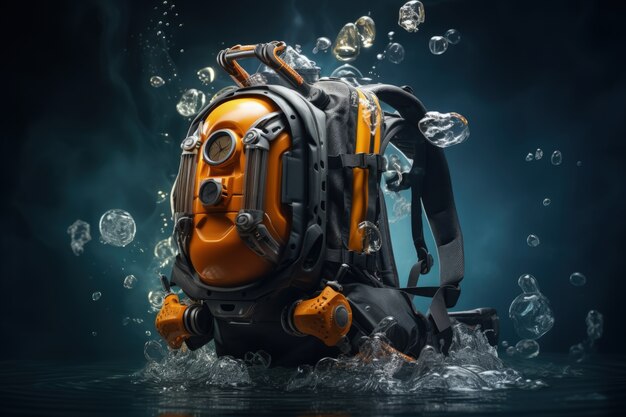 Foto gratuita rappresentazione futuristica dell'attrezzatura per l'immersione in acqua