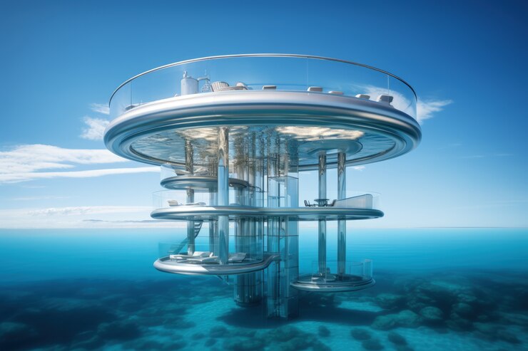 Free Photo futuristic representation of water home architecture