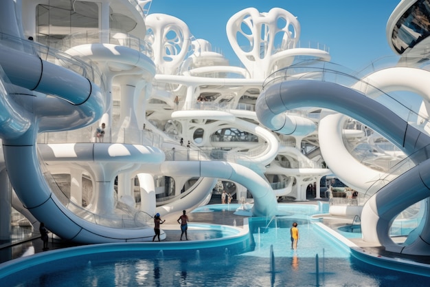 Free photo futuristic representation of water park