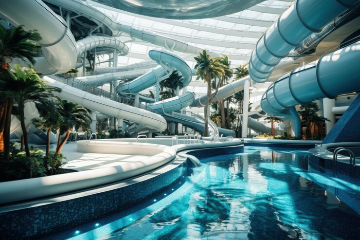 Free Photo futuristic representation of water park