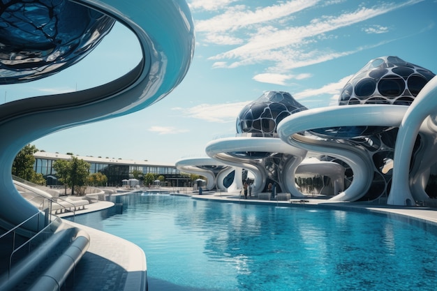 Free photo futuristic representation of water park