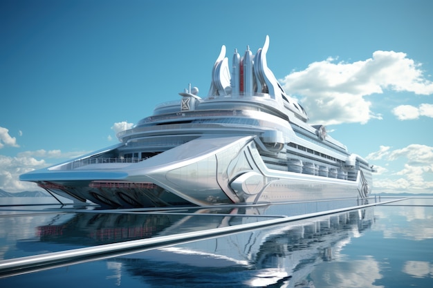 Free photo futuristic representation of water ship