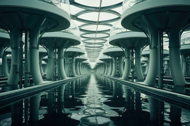 Futuristic representation of water structure