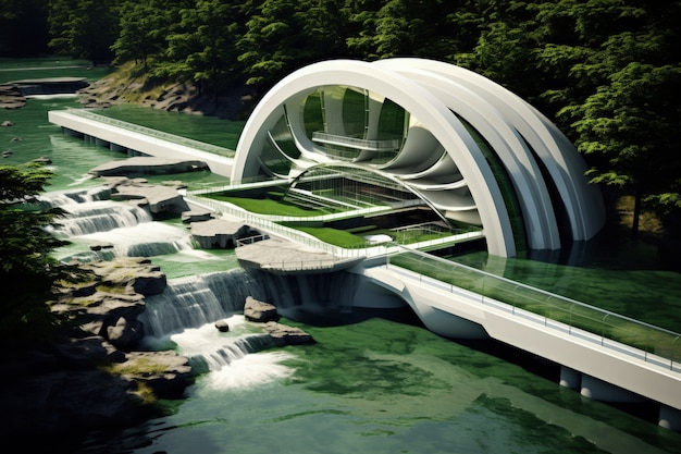 Futuristic representation of water structure