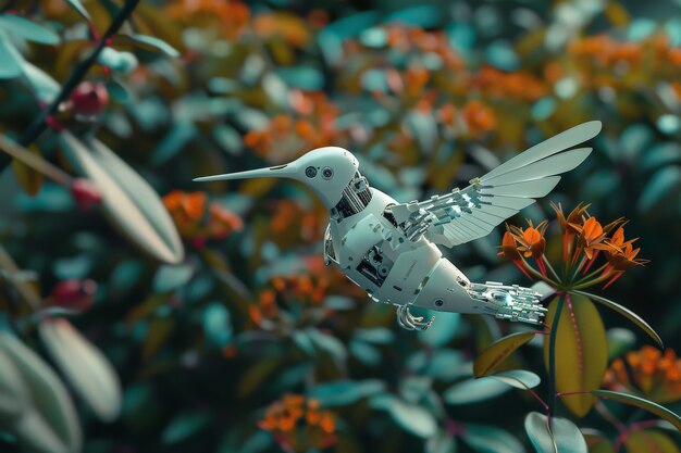 Futuristic robot hummingbird