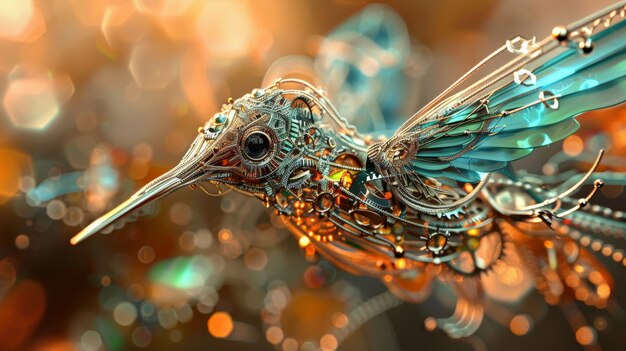 Futuristic robot hummingbird