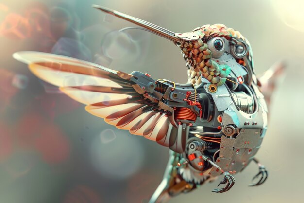 未来的なロボットハミングバード