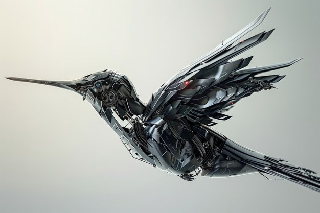 Futuristic robot hummingbird