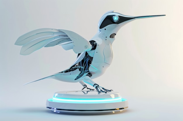 Foto gratuita il colibrì robot futuristico