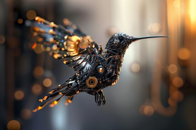 Futuristic robot hummingbird
