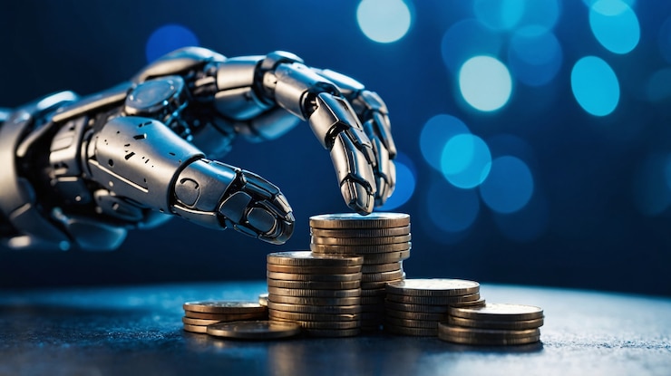 無料Photo お金とやり取りする未来のロボット
