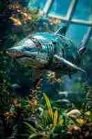 Free photo futuristic robot shark