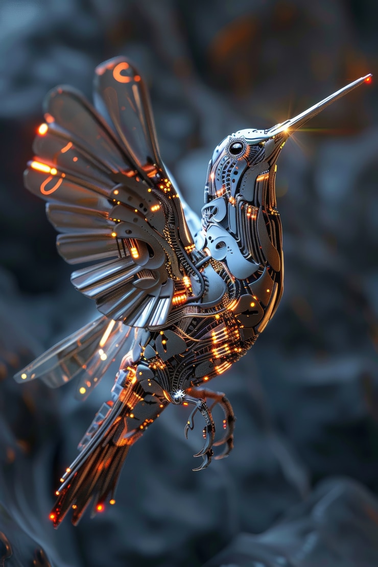 Free Photo futuristic robotic hummingbird