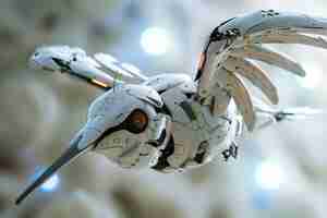 Foto gratuita il colibrì robotico futuristico