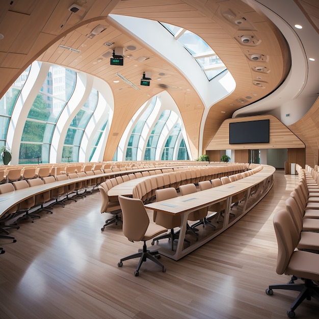 Futuristic school classroom for future students