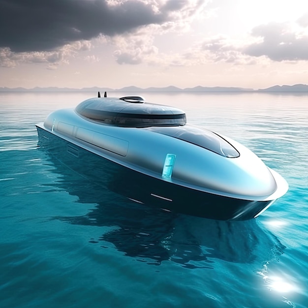 海を航行する未来の船 AI ジェネレーティブ