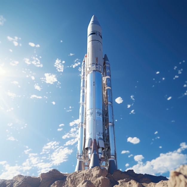 Free photo futuristic space rocket with fantasy design