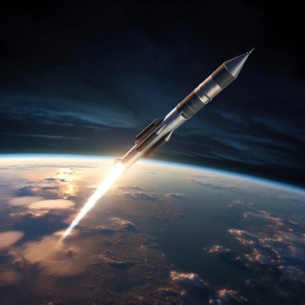 Free photo futuristic space rocket with fantasy design