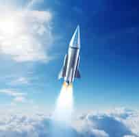 Бесплатное фото Футуристическая космическая ракета с фантастическим дизайном