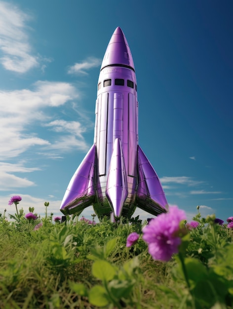 Free photo futuristic space rocket with fantasy design