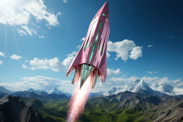 Futuristic space rocket with fantasy design