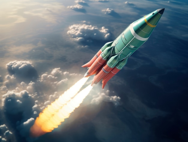 Free photo futuristic space rocket with fantasy design